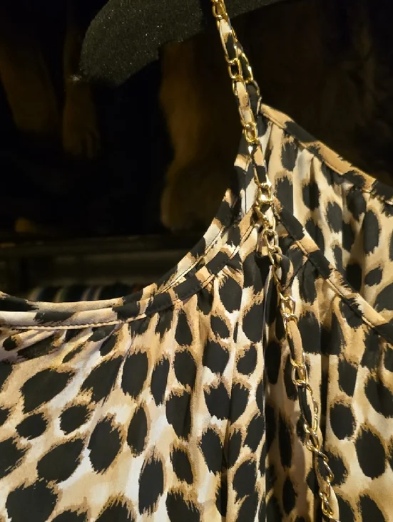 INC International Concepts Leopard-Print  Cold-shoulder Beige/Black - Picture 3 of 6